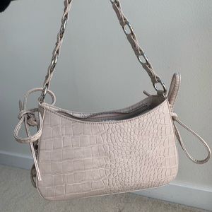 Taupe Chain Snake Purse